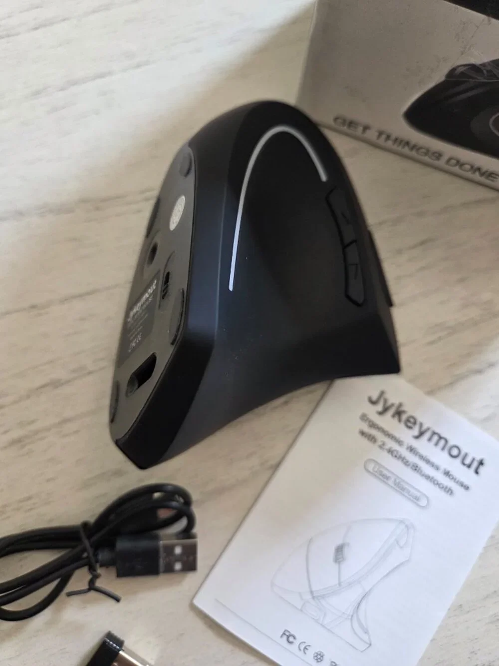 Jykeymout Ergonomic Mouse, Rechargeable Vertical Wireless Mouse